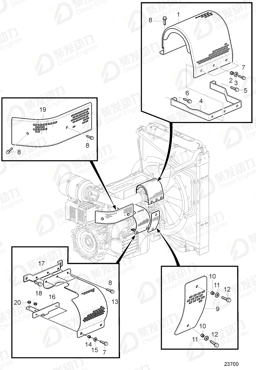 VOLVO Bracket 3889030 Drawing